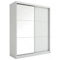Spiegelschrank mit Schiebetüren und Kleiderstange, 2-türig, weiß, 120 cm