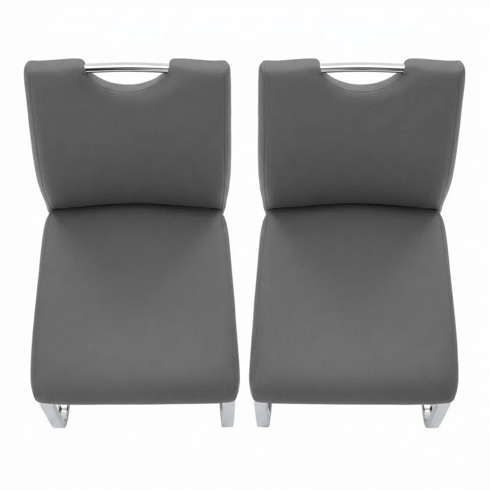 Moderner Esszimmerstuhl im Schwingdesign, 2er Set, Grau, Komfort und Stil