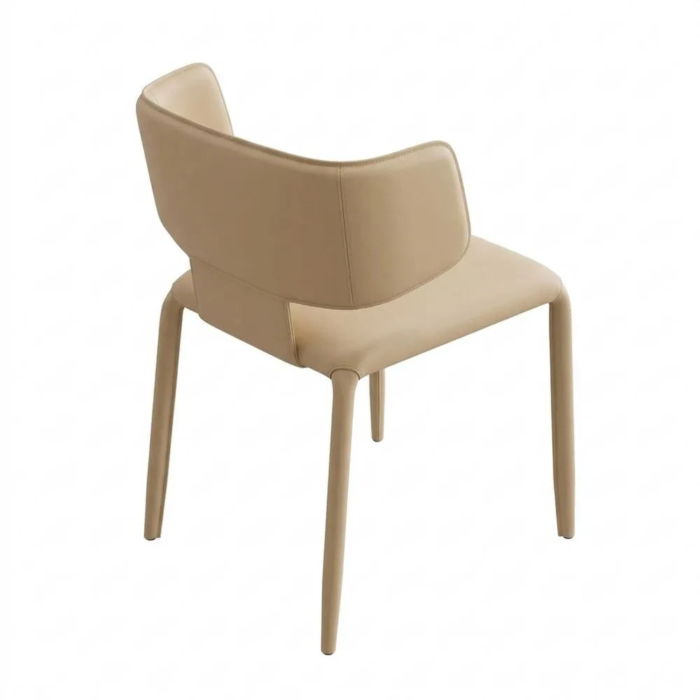 Esszimmerstuhl mit Stahlbeinen, minimalistisch und belastbar bis 150kg, khaki