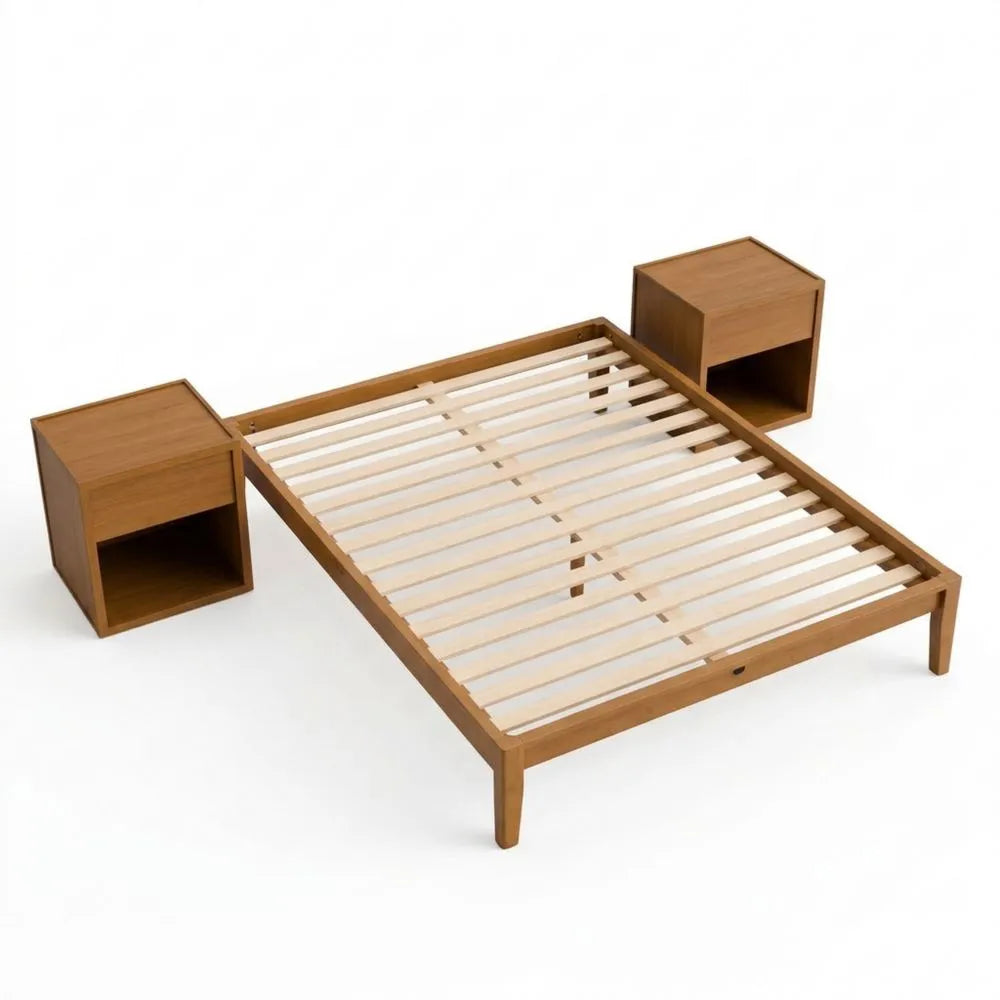 Massivholz-Bettgestell 140x200, werkzeugloser Aufbau