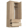 Moderner Kleiderschrank mit Schubladen für verschiedene Räume - 180x60x51cm - Eiche